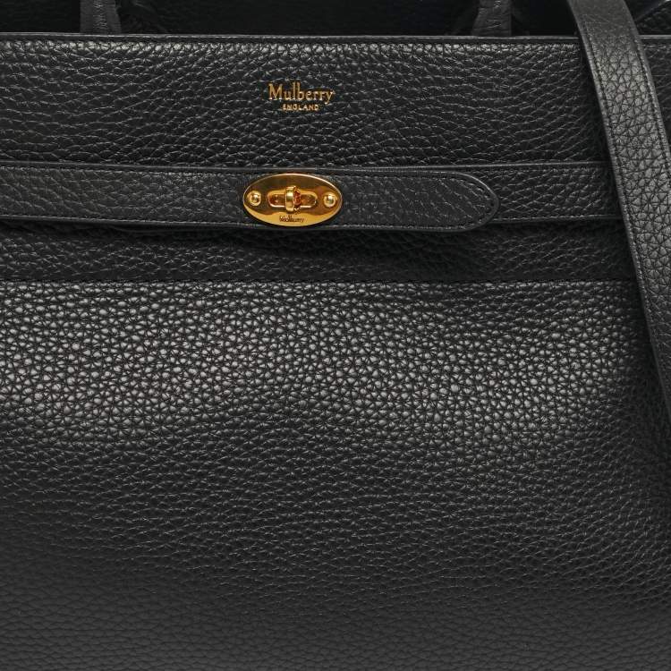 Pre Owned Mulberry Black Leather Belted Bayswater Tote