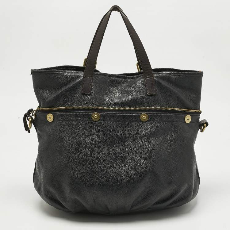 Pre Owned Mulberry Black/Dark Brown Soft Leather Mitzy Tote