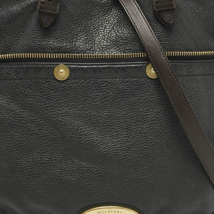 Pre Owned Mulberry Black/Dark Brown Soft Leather Mitzy Tote