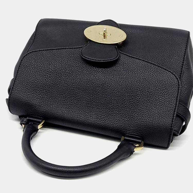 Pre Owned Mulberry Black Leather Primrose Tote and Shoulder Bag