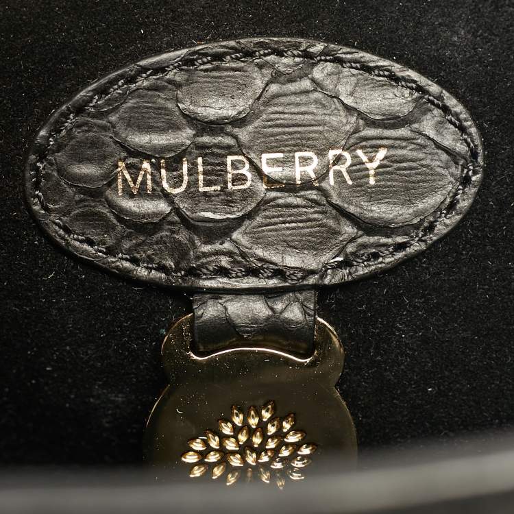 Pre Owned Mulberry Black Python Effect Leather Bayswater Satchel