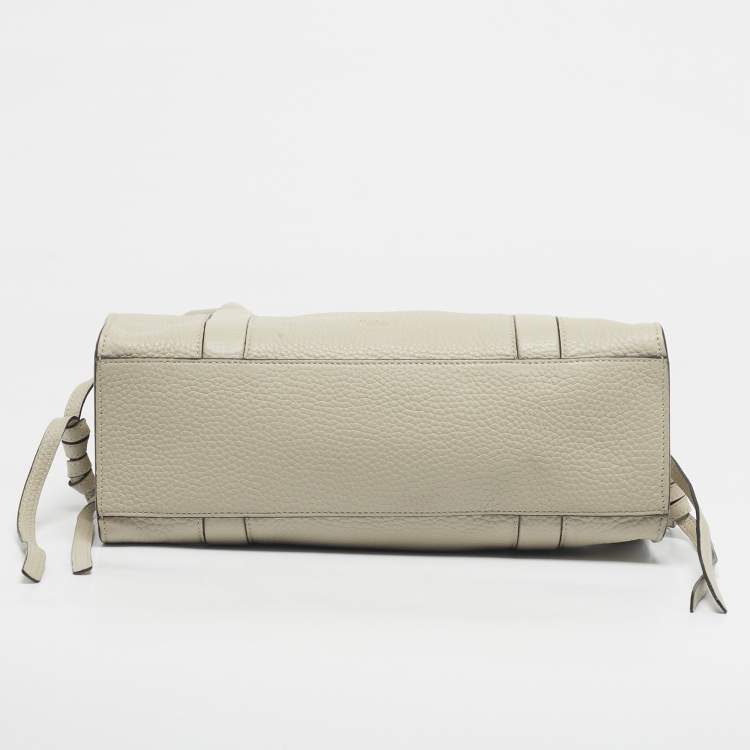 Pre Owned Mulberry Chalk Leather Small Soft Bayswater Satchel