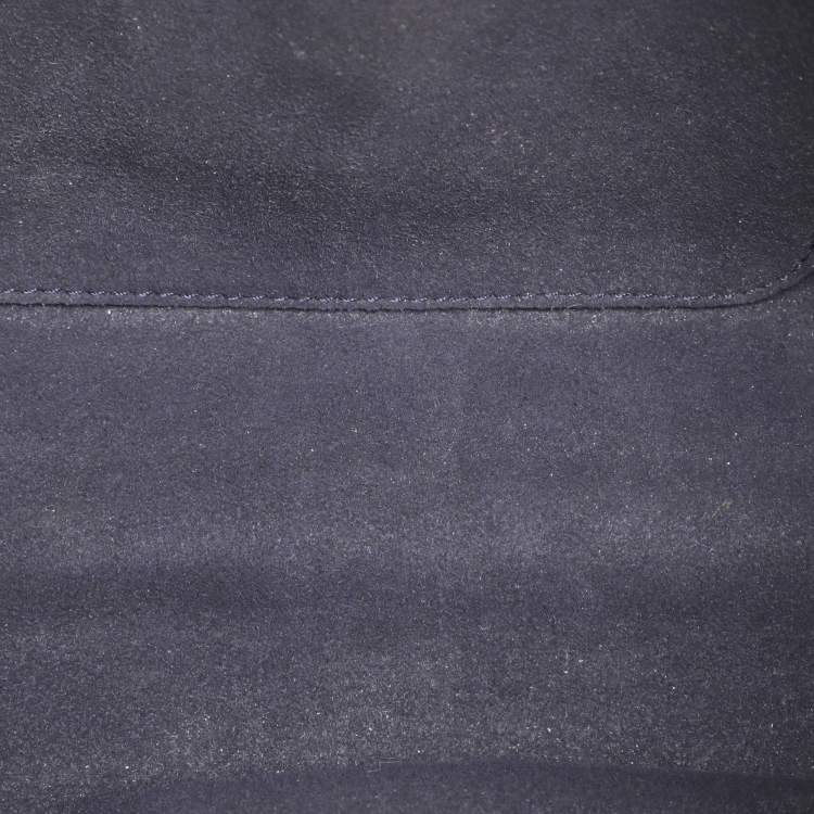 Pre Owned Mulberry Navy Blue/ Turquoise Snakeskin Embossed Leather Delphie Duo Flap Shoulder Bag