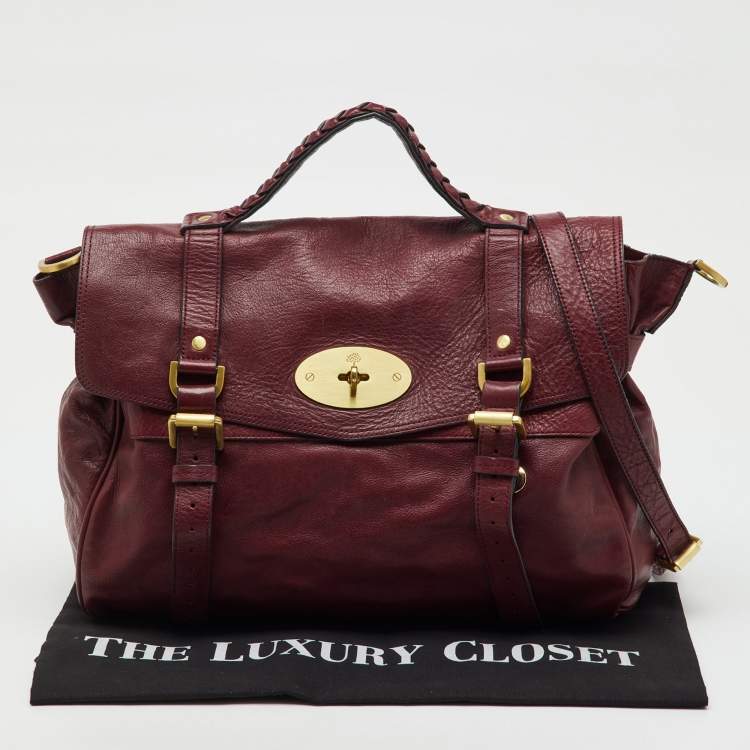 Pre Owned Mulberry Dark Burgundy Leather Alexa Top Handle Bag