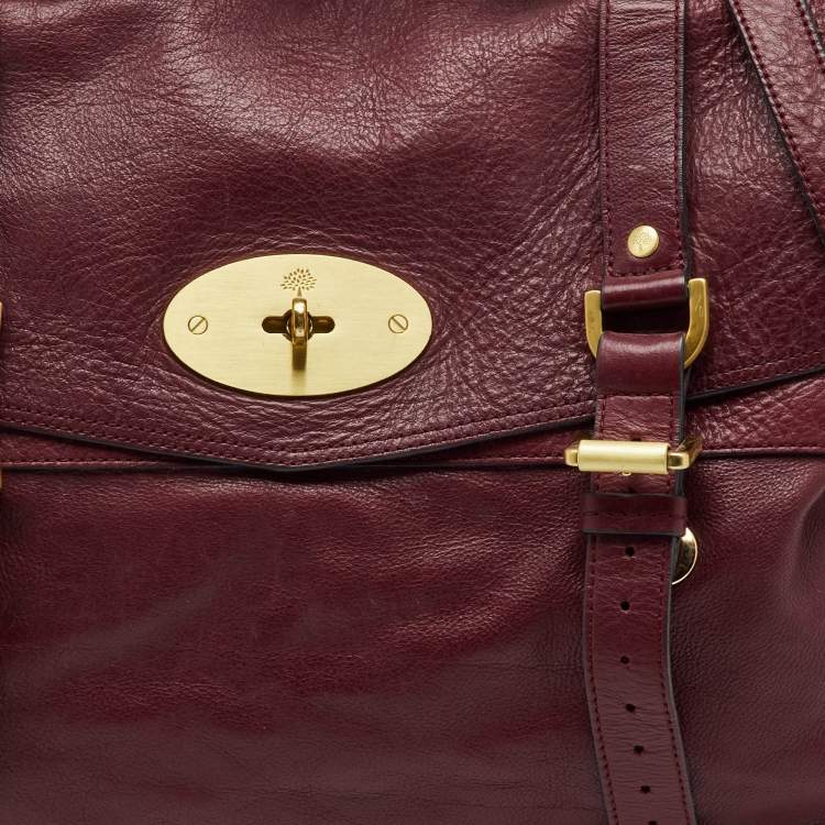 Pre Owned Mulberry Dark Burgundy Leather Alexa Top Handle Bag
