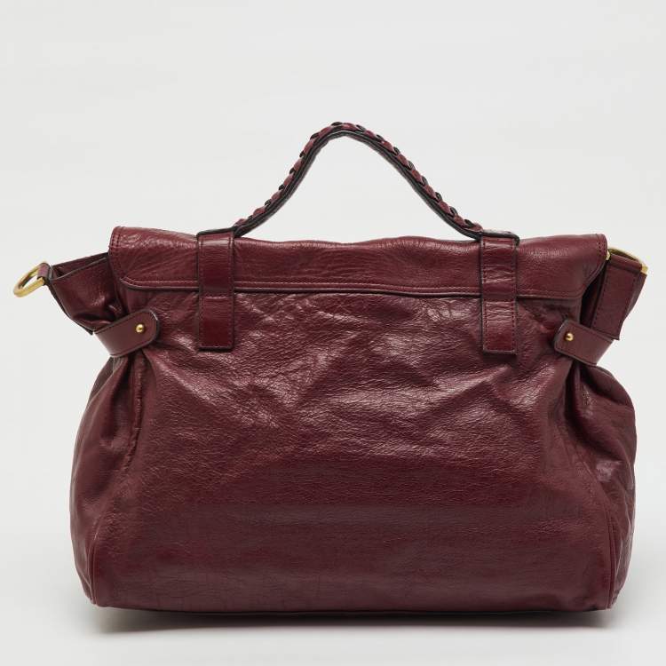 Pre Owned Mulberry Dark Burgundy Leather Alexa Top Handle Bag