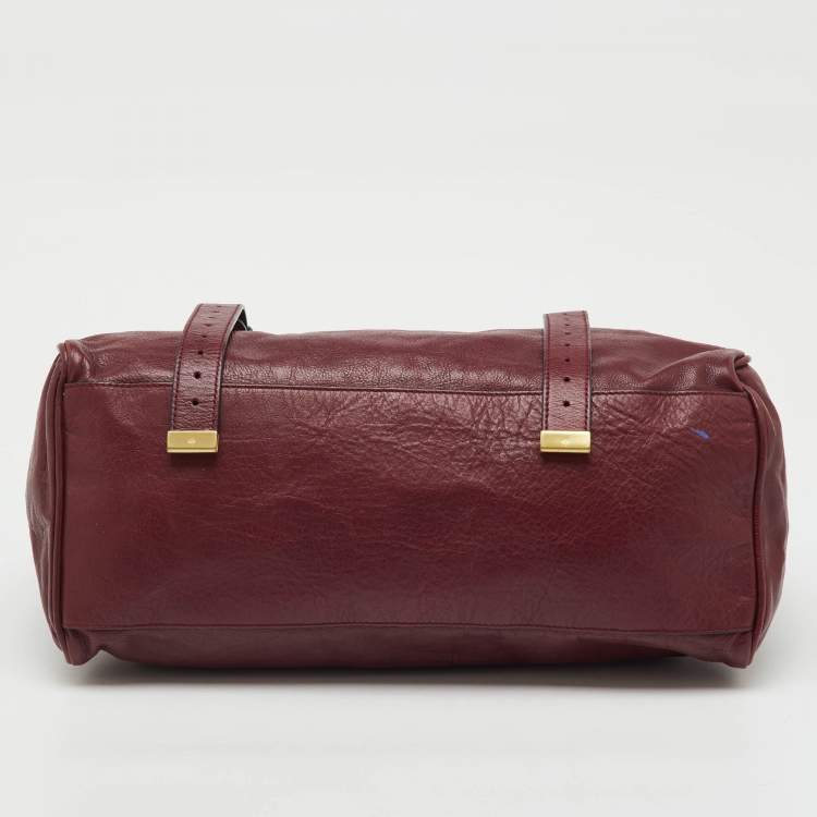 Pre Owned Mulberry Dark Burgundy Leather Alexa Top Handle Bag