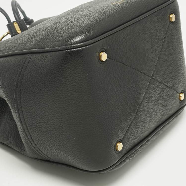 Pre Owned Mulberry Black Leather Hampstead Bucket Bag