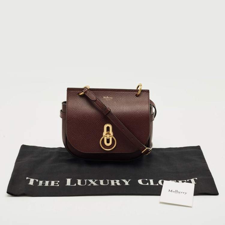 Pre Owned Mulberry Dark Burgundy Leather Amberley Shoulder Bag