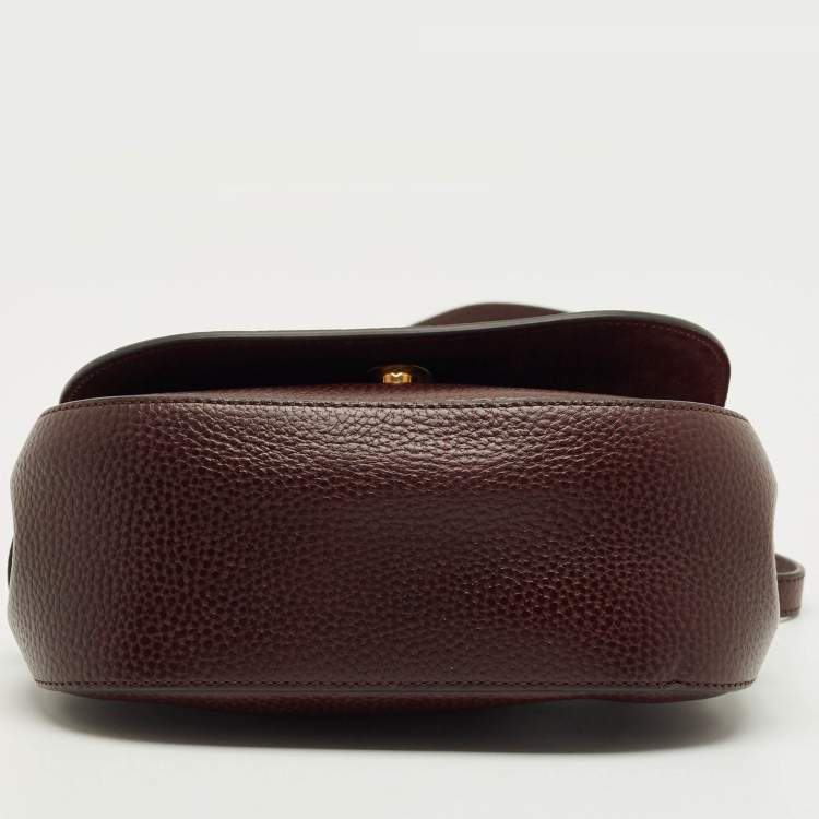 Pre Owned Mulberry Dark Burgundy Leather Amberley Shoulder Bag