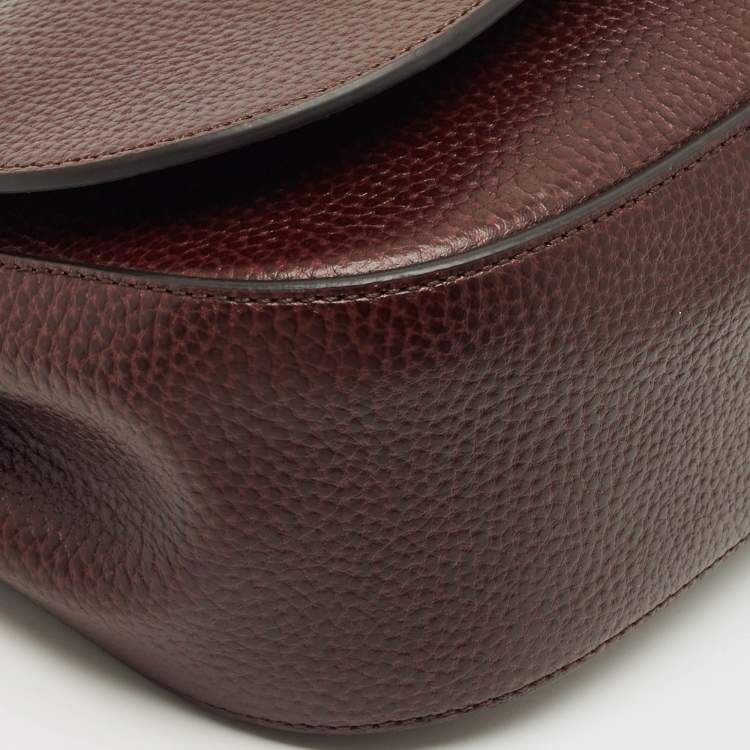 Pre Owned Mulberry Dark Burgundy Leather Amberley Shoulder Bag