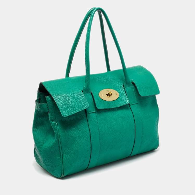 Pre Owned Mulberry Green Leather Bayswater Satchel