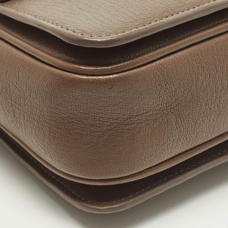 Pre Owned Mulberry Bayswater Dark Beige Leather Shoulder Bag