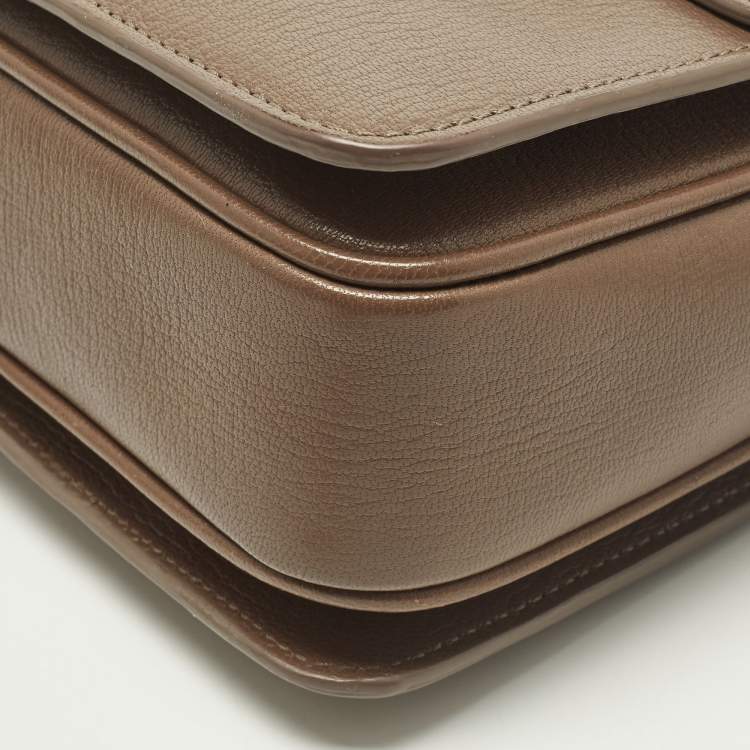 Pre Owned Mulberry Bayswater Dark Beige Leather Shoulder Bag