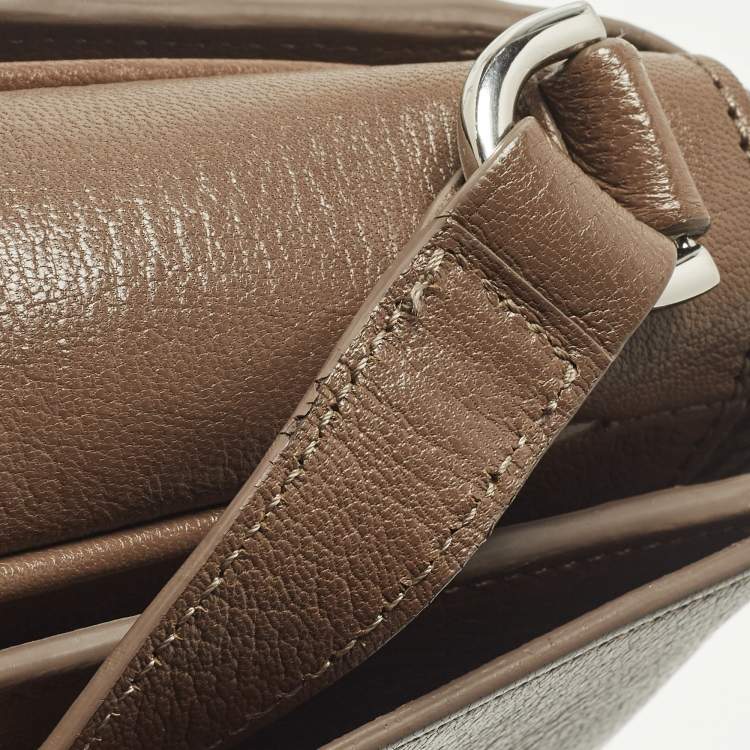 Pre Owned Mulberry Bayswater Dark Beige Leather Shoulder Bag