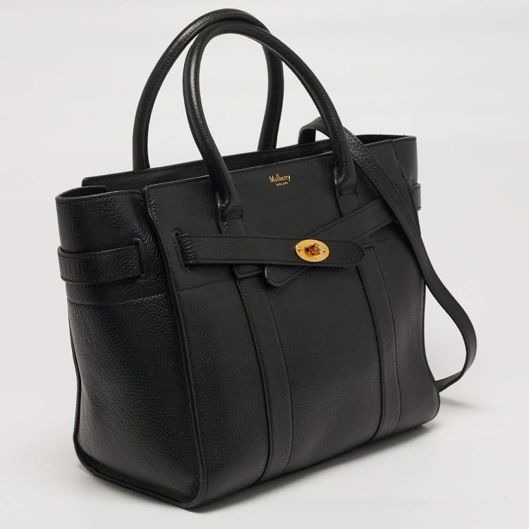Pre Owned Mulberry Zipped Bayswater Small Black Leather Tote