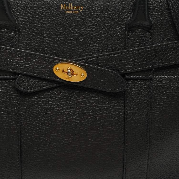 Pre Owned Mulberry Zipped Bayswater Small Black Leather Tote