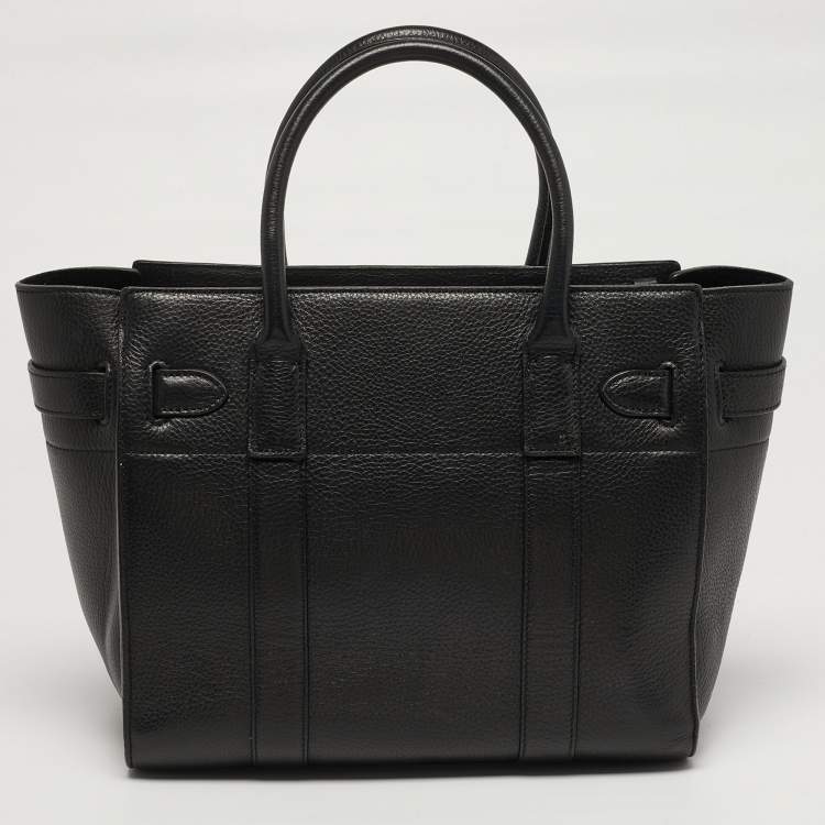 Pre Owned Mulberry Zipped Bayswater Small Black Leather Tote