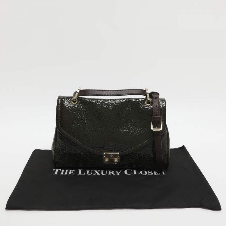 Pre Owned Mulberry Neely Green Patent Leather Shoulder Bag