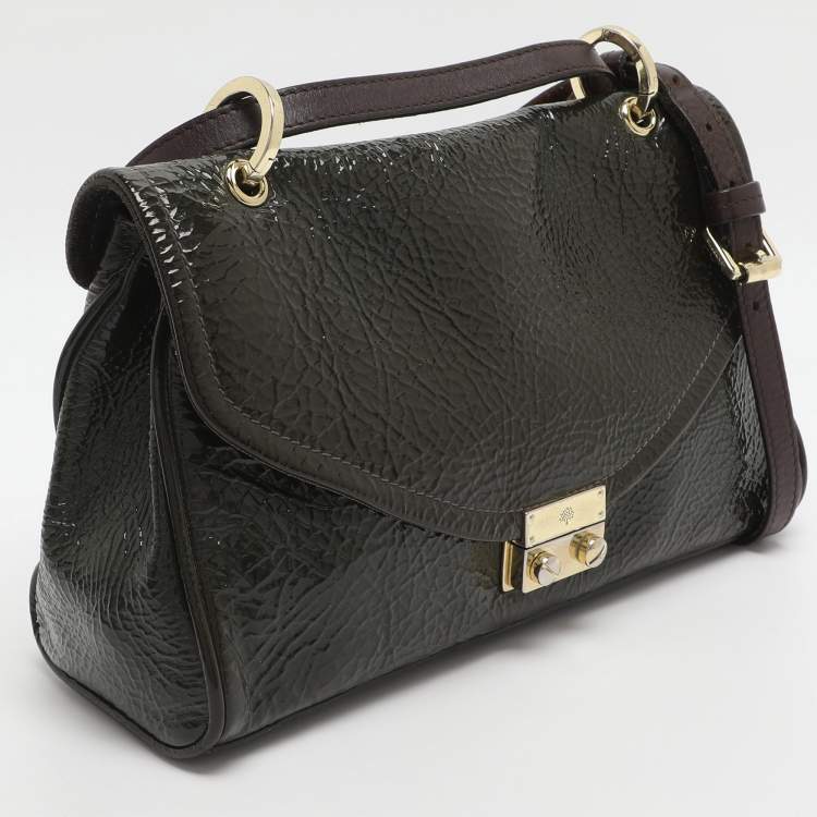 Pre Owned Mulberry Neely Green Patent Leather Shoulder Bag