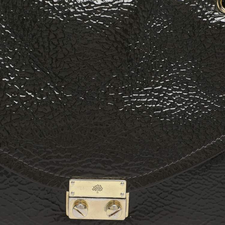Pre Owned Mulberry Neely Green Patent Leather Shoulder Bag