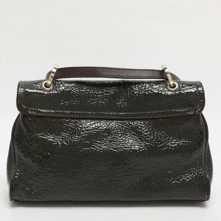 Pre Owned Mulberry Neely Green Patent Leather Shoulder Bag