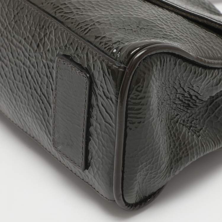 Pre Owned Mulberry Neely Green Patent Leather Shoulder Bag