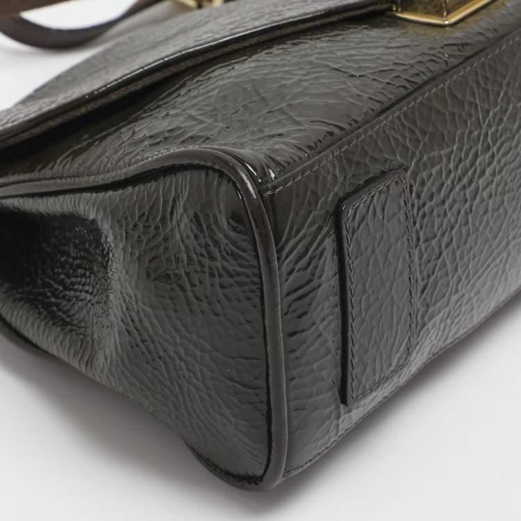 Pre Owned Mulberry Neely Green Patent Leather Shoulder Bag