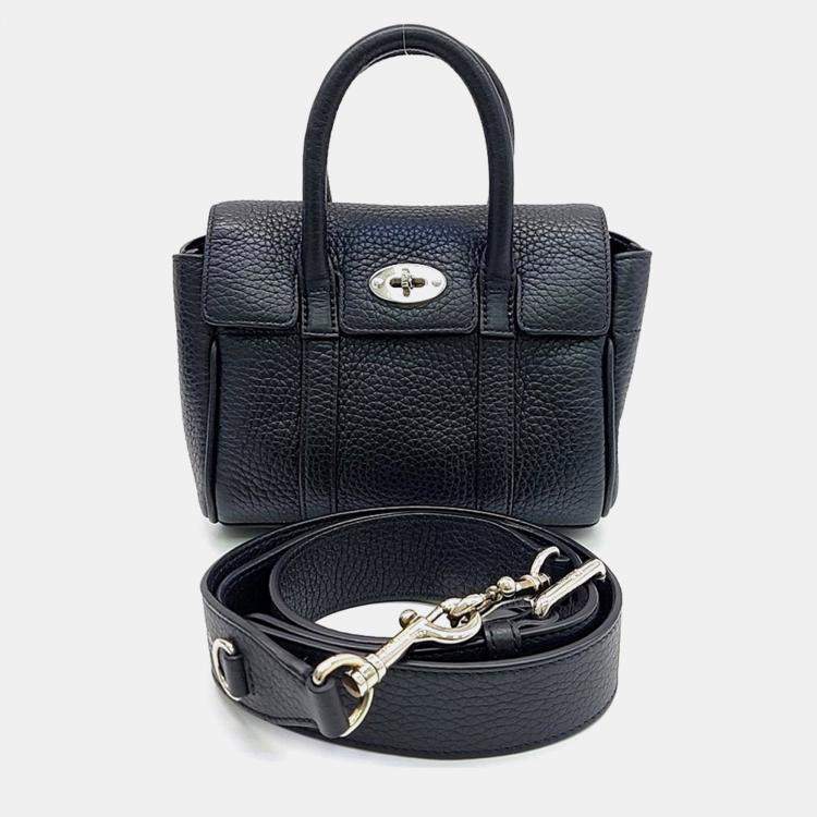 Pre Owned Mulberry Black Leather Mini Bayswater
