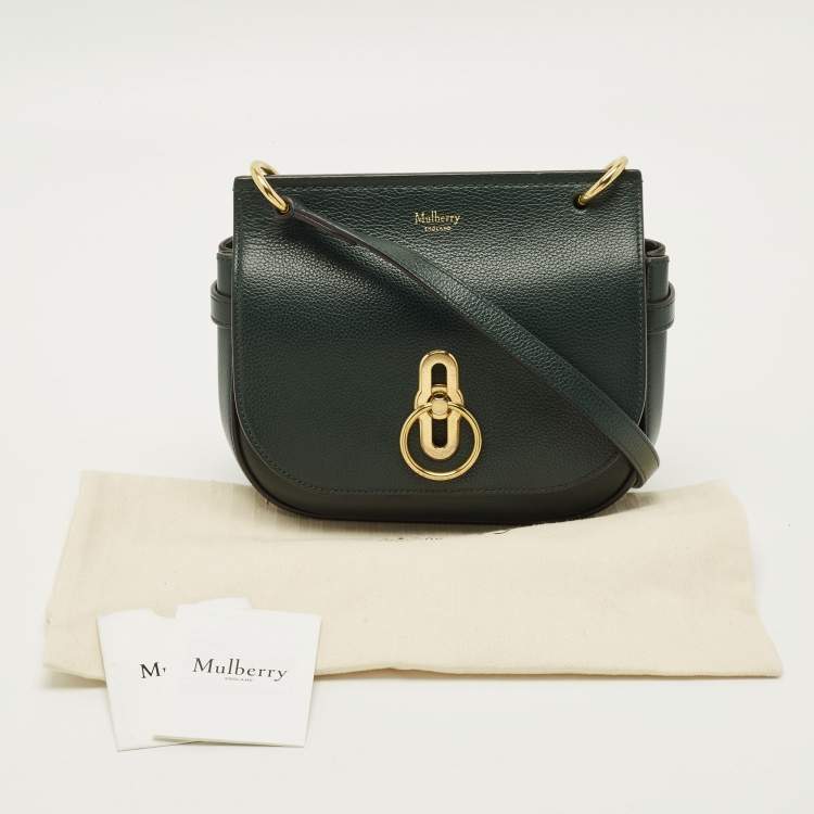 Pre Owned Mulberry Amberley Green Leather Shoulder Bag