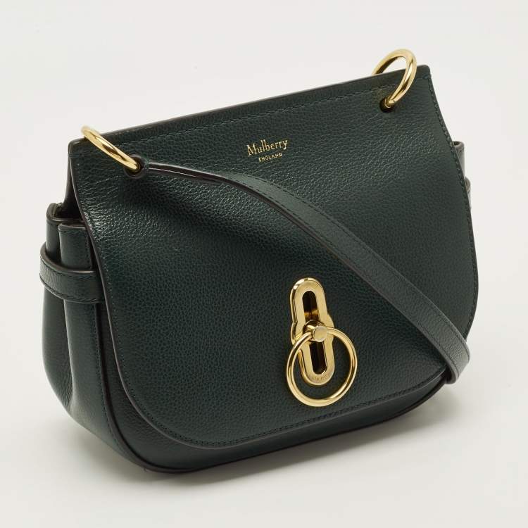 Pre Owned Mulberry Amberley Green Leather Shoulder Bag