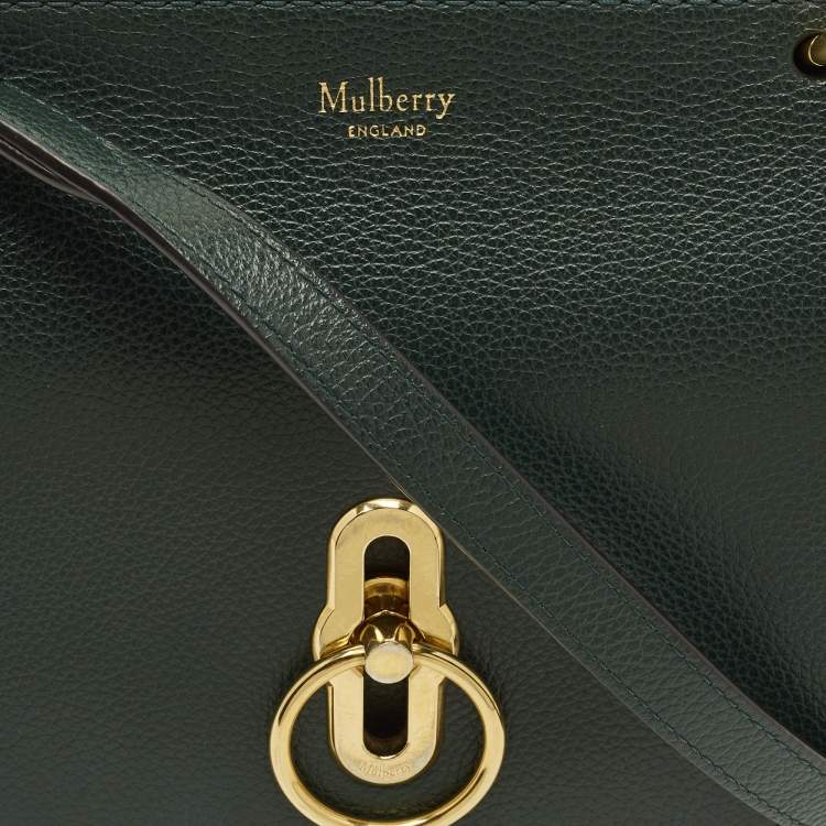 Pre Owned Mulberry Amberley Green Leather Shoulder Bag