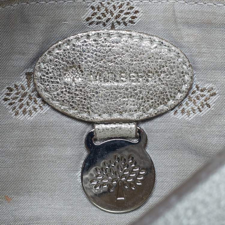 Pre Owned Mulberry Lily Gold Shimmering Leather Crossbody Bag