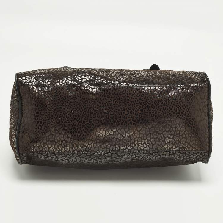 Pre Owned Mulberry Alexa Oversized Brown/Black Textured Suede and Leather Bag