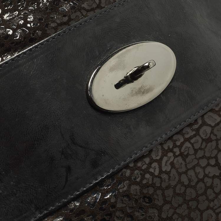 Pre Owned Mulberry Alexa Oversized Brown/Black Textured Suede and Leather Bag