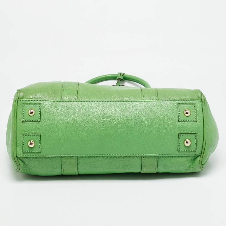Pre Owned Mulberry Bayswater Light Green Leather Satchel