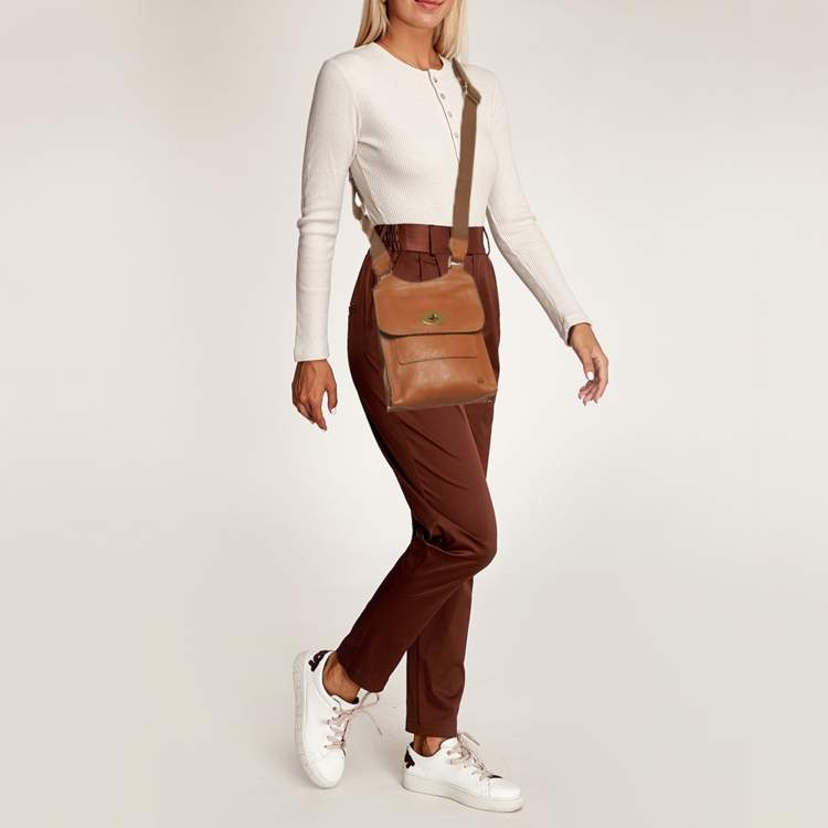 Pre Owned Mulberry Antony Brown Leather Messenger Bag