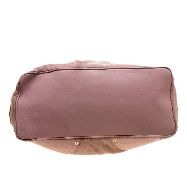 Pre Owned Mulberry Pink Leather Drawstring Tote