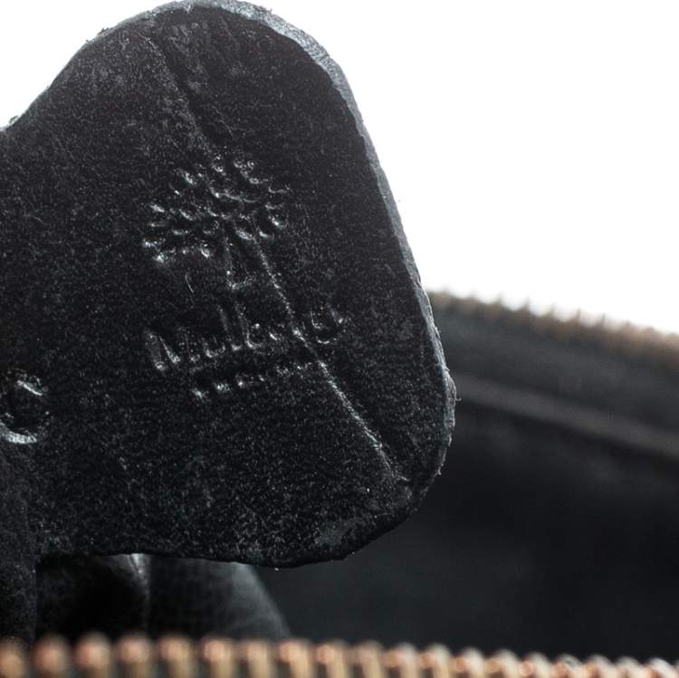 Pre Owned Mulberry Black Croc Embossed Pouch