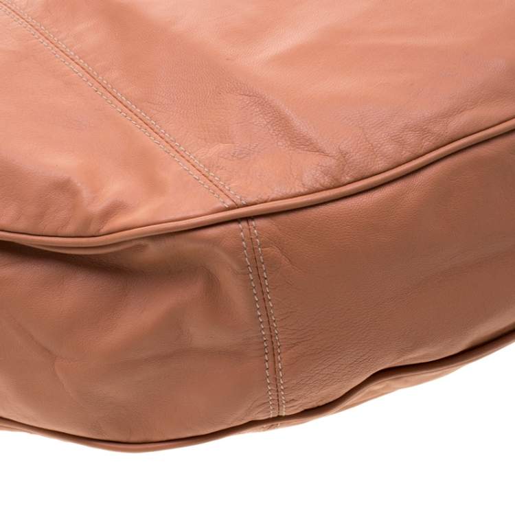 Pre Owned Mulberry Peach Leather Tassel Hobo