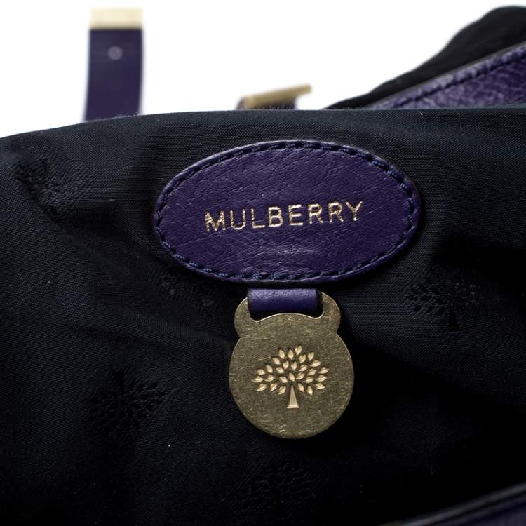 Pre Owned Mulberry Purple Leather Alexa Shoulder Bag