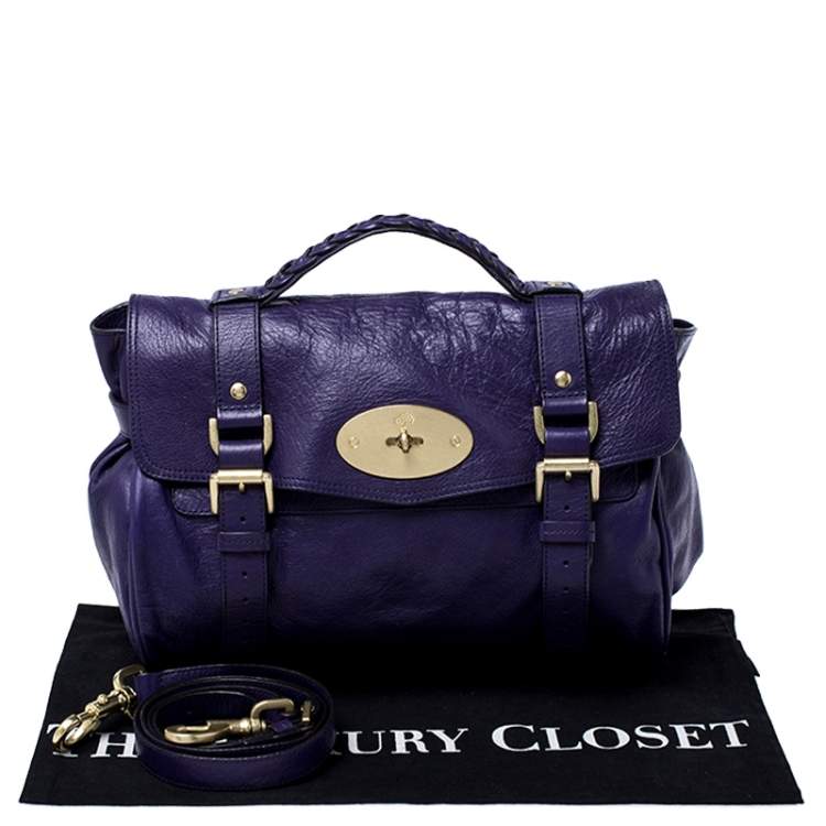 Pre Owned Mulberry Purple Leather Alexa Shoulder Bag