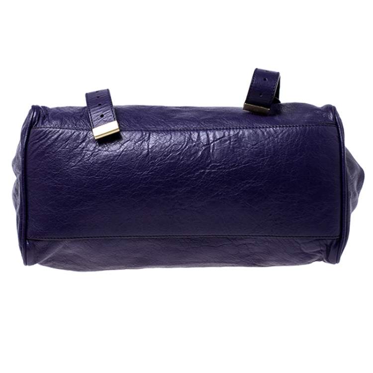 Pre Owned Mulberry Purple Leather Alexa Shoulder Bag