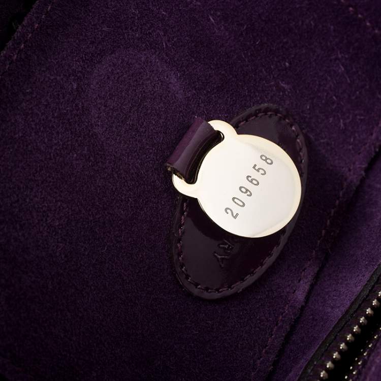 Pre Owned Mulberry Purple Patent Leather Bayswater Satchel