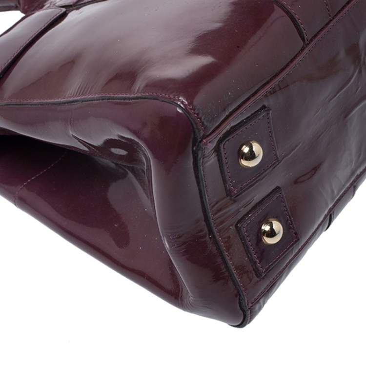 Pre Owned Mulberry Purple Patent Leather Bayswater Satchel