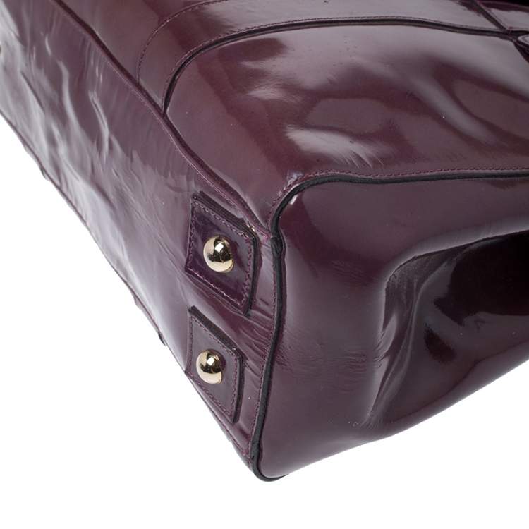 Pre Owned Mulberry Purple Patent Leather Bayswater Satchel