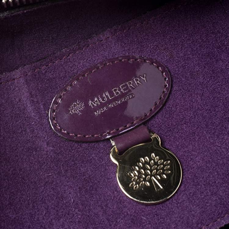 Pre Owned Mulberry Purple Patent Leather Bayswater Satchel