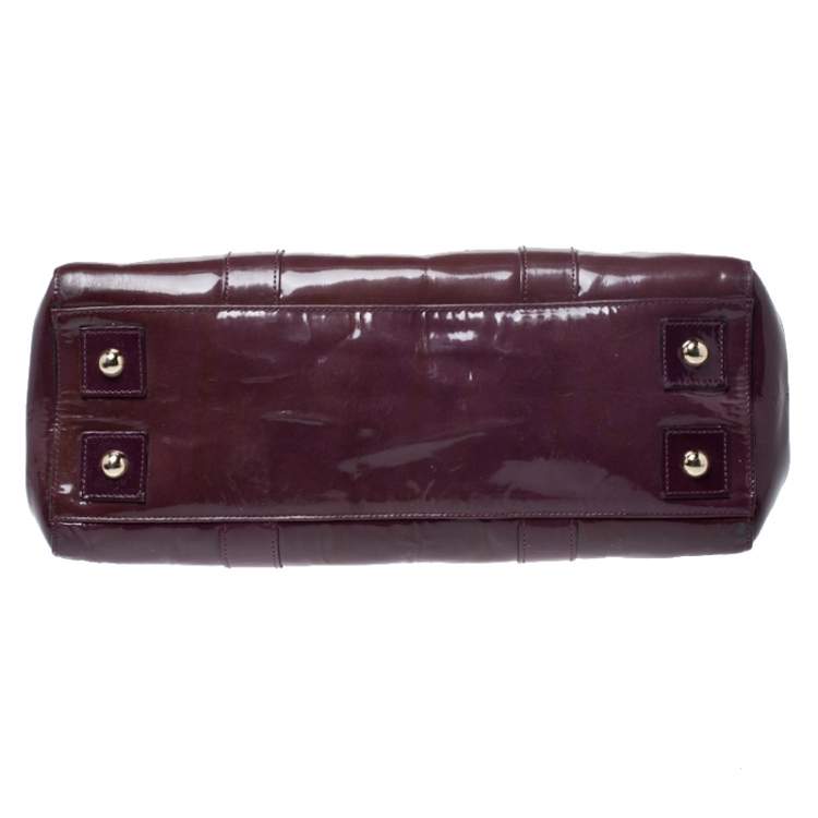 Pre Owned Mulberry Purple Patent Leather Bayswater Satchel