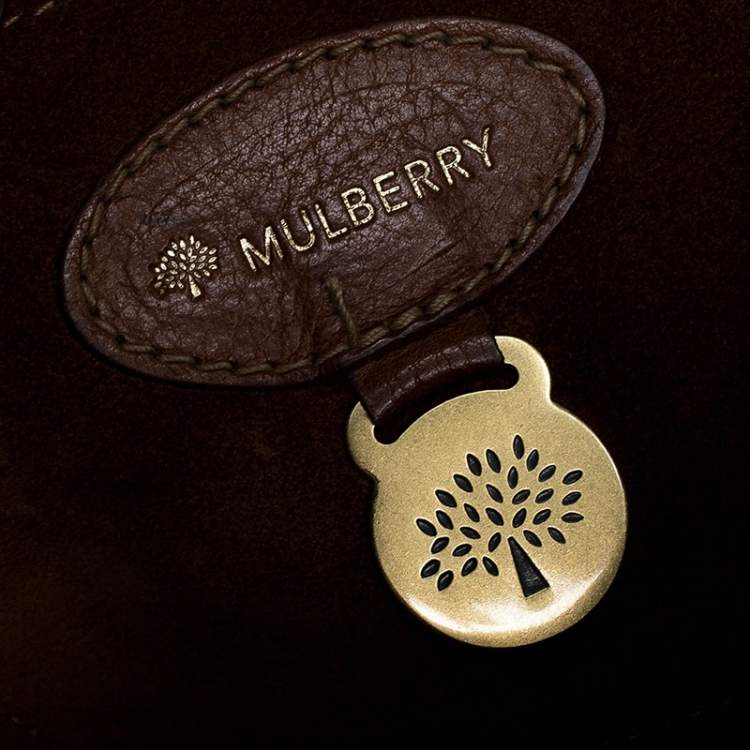 Pre Owned Mulberry Brown Croc Embossed Leather Bayswater Satchel