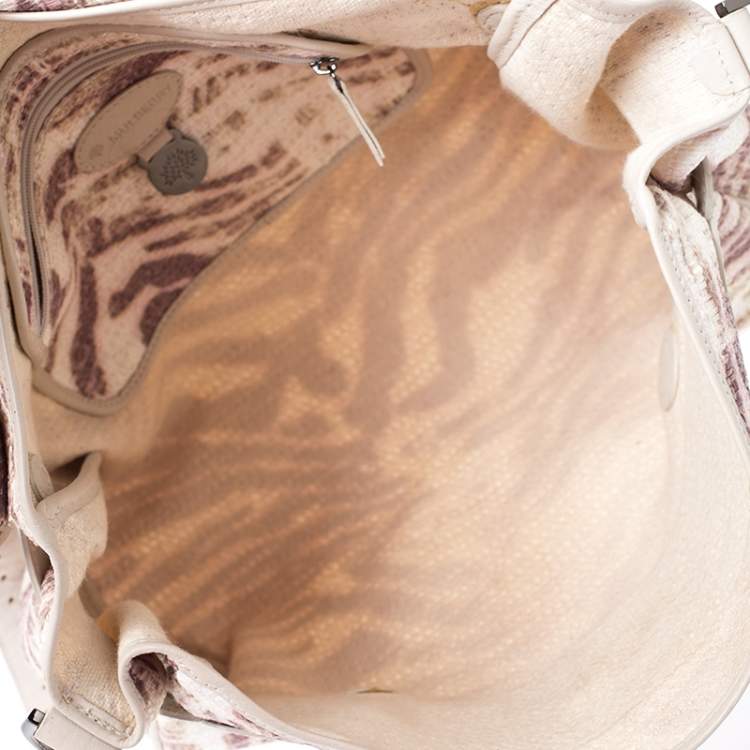 Pre Owned Mulberry Multicolor Tiger Print Straw Alexa Satchel 